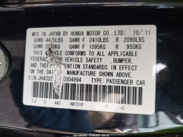 2012 ACURA TSX JH4CU2F40CC004994 Photo 8