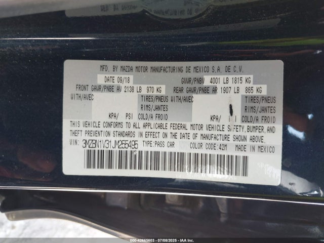 3MZBN1V31JM255495 Mazda py