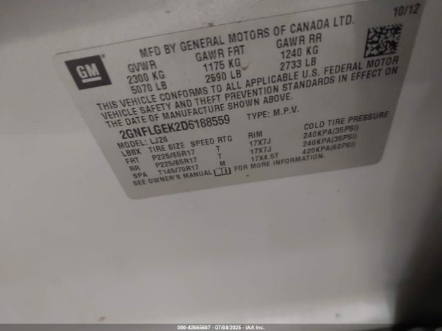 2013 CHEVROLET EQUINOX 2GNFLGEK2D6188559 Photo 8