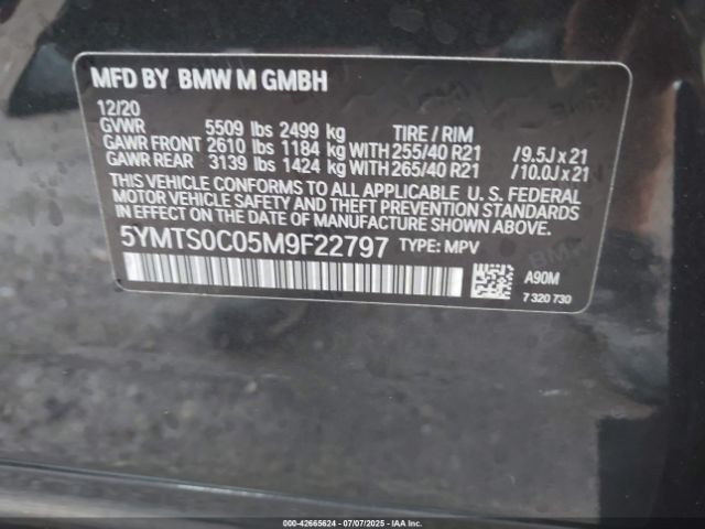 2021 BMW X3 M 5YMTS0C05M9F22797 Photo 8