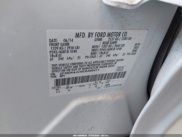 Ford 2014 2014 2FMDK4JC6EBA89411 Image 9
