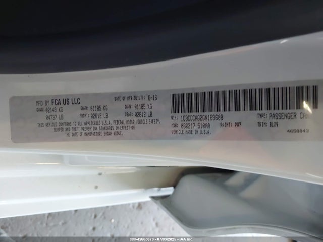 Chrysler 200 2016 1C3CCCAG2GN189608 Image 9