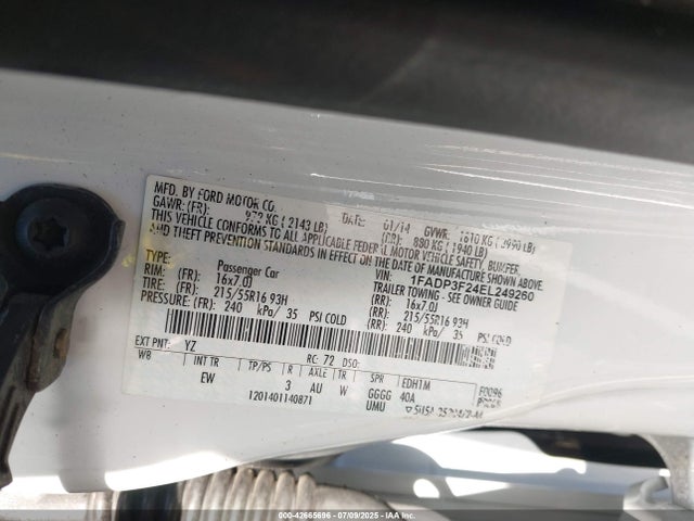 1FADP3F24EL249260 Ford 2014