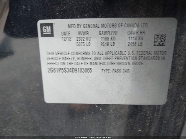 2013 CADILLAC XTS 2G61P5S34D9183065 Photo 8