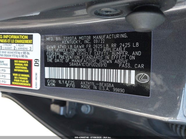 Lexus a25a-fxs, 3nm 2023 58ABA1C13PU026910 Image 9