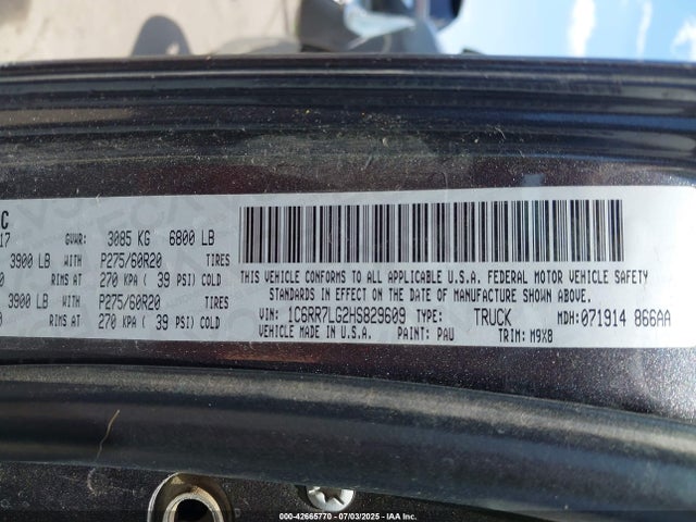 RAM 1500 2017 1C6RR7LG2HS829609 Image 9