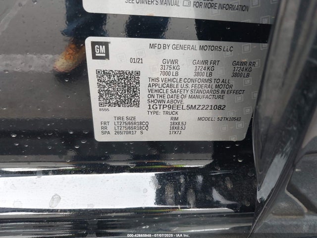 1GTP9EEL5MZ221082 GMC l87 - di dfm, alum, gen 5