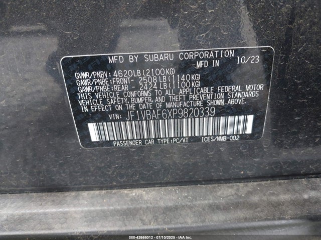 Subaru dib 2023 JF1VBAF6XP9820339 Image 9