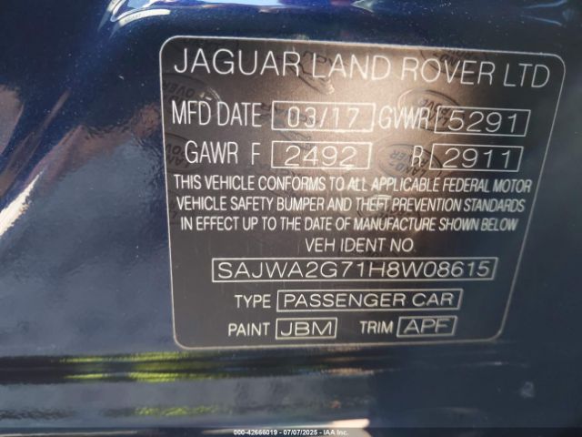 2017 JAGUAR XJ SAJWA2G71H8W08615 Photo 8