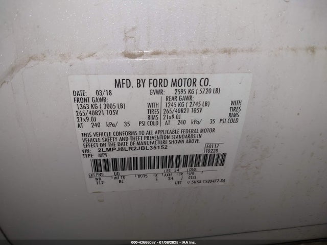 2LMPJ8LR2JBL35152 Lincoln 3.7l tivct (twin independent variable camshaft timing)