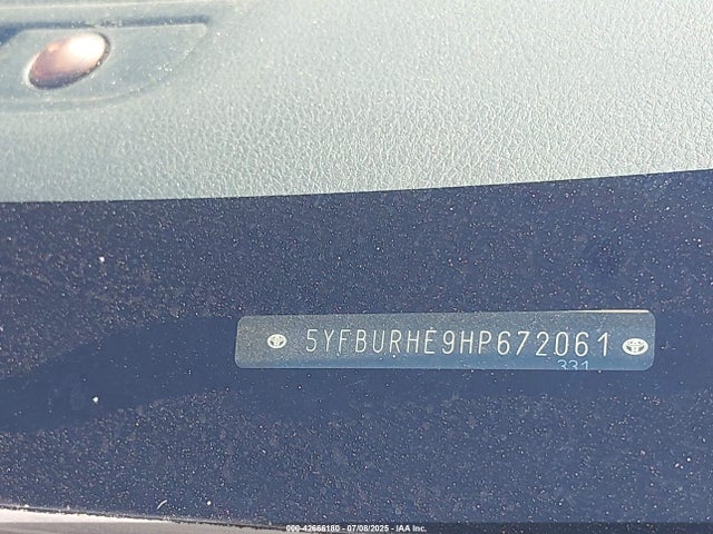 5YFBURHE9HP672061 Toyota 2zr-fe