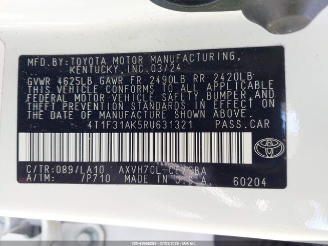 Toyota a25a-fxs 2024 4T1F31AK5RU631321 Image 9