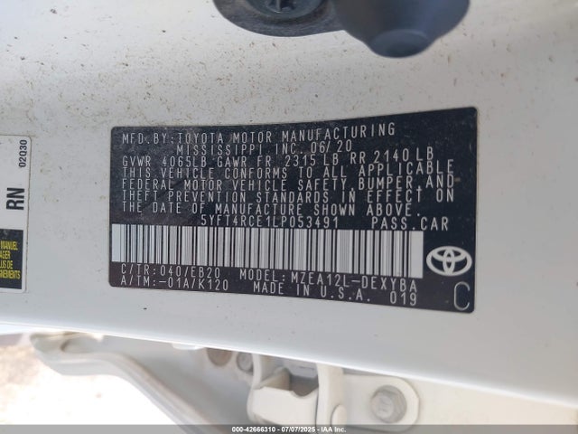 5YFT4RCE1LP053491 Toyota m20-fks