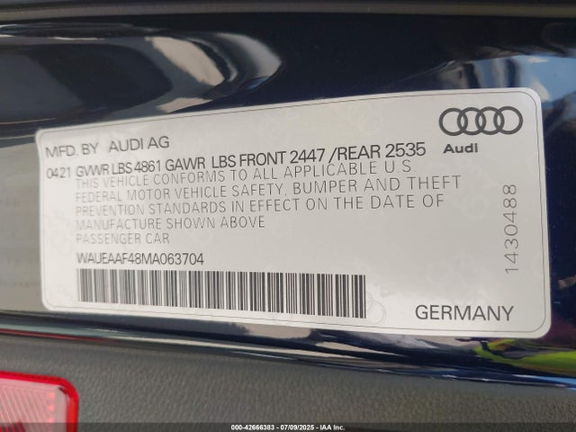 WAUEAAF48MA063704 Audi 45 tfsi (2.0t)