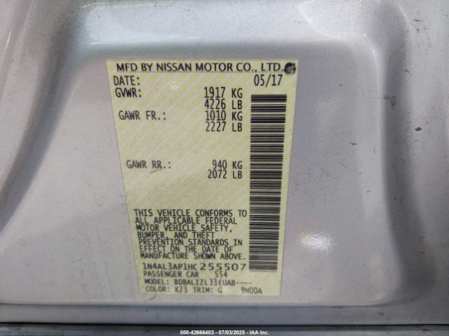 2017 NISSAN ALTIMA 1N4AL3AP1HC255507 Photo 8