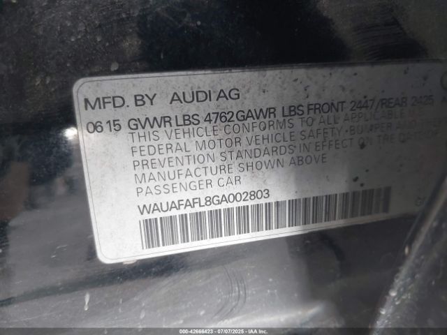 2016 AUDI A4 WAUAFAFL8GA002803 Photo 8