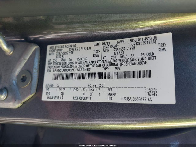 1FMCU0GX7EUA63483 Ford 2014