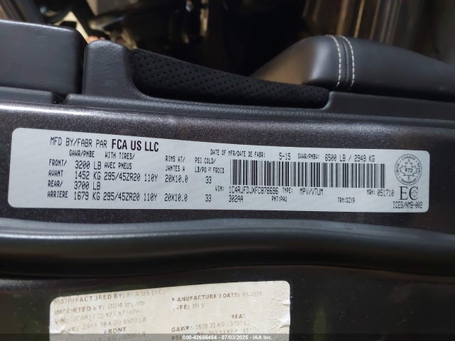 1C4RJFDJXFC878696 Jeep Grand Cherokee