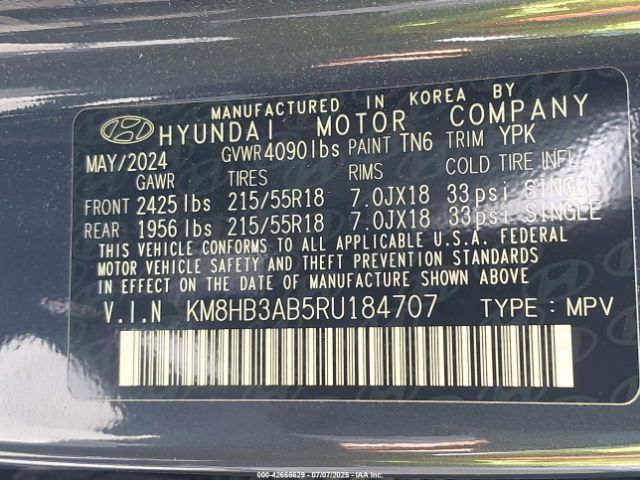 2024 HYUNDAI KONA KM8HB3AB5RU184707 Photo 8