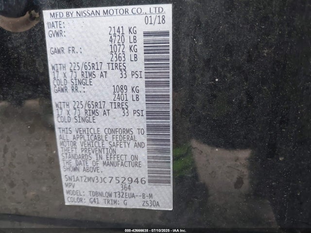 Nissan Rogue 2018 5N1AT2MV3JC752946 Image 9