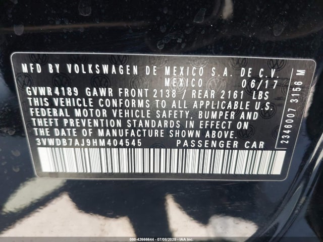 Volkswagen 1.4 tsi 2017 3VWDB7AJ9HM404545 Image 9