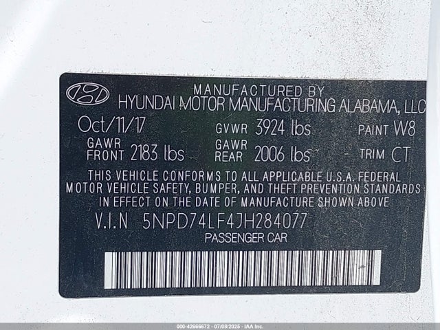 Hyundai mpi nu 2018 5NPD74LF4JH284077 Image 9