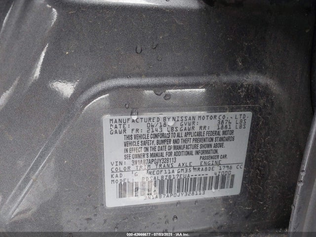 3N1AB7AP0JY328113 Nissan 2018