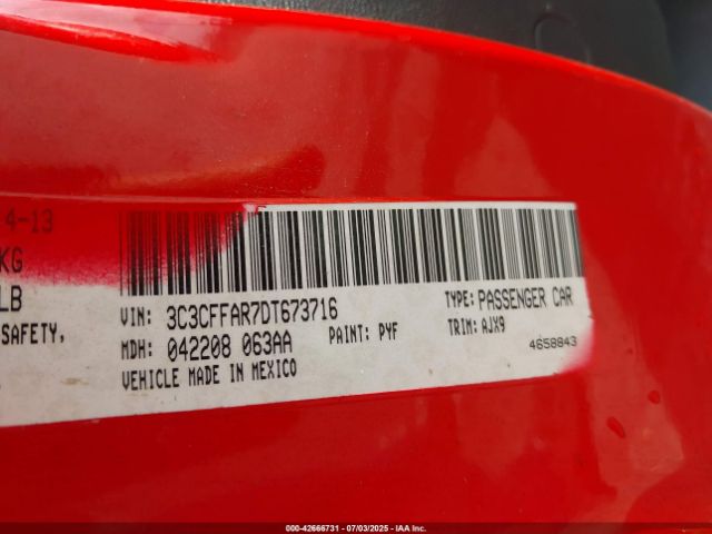 2013 FIAT 500 3C3CFFAR7DT673716 Photo 8