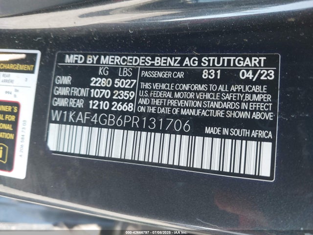 W1KAF4GB6PR131706 Mercedes-Benz m254