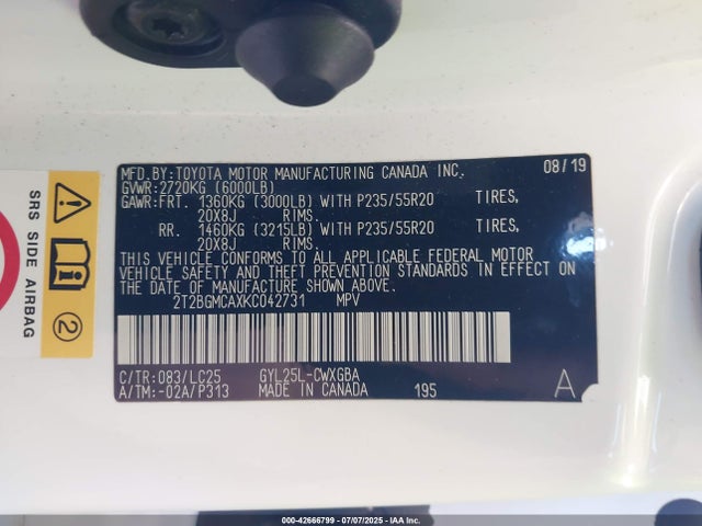 2T2BGMCAXKC042731 Lexus 2gr-fks