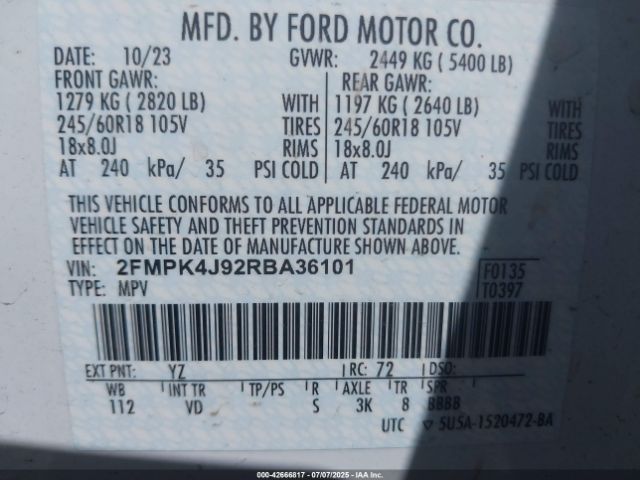 2024 FORD EDGE 2FMPK4J92RBA36101 Photo 8
