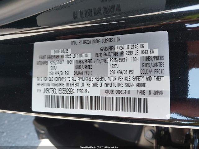 Mazda py 2025 JM3KFBCL1S0682924 Image 9
