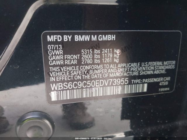 2014 BMW M6 GRAN COUPE WBS6C9C50EDV73955 Photo 8