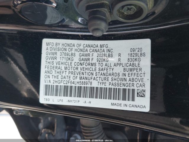 2020 HONDA CIVIC 2HGFC2F64LH588978 Photo 8