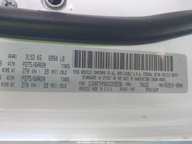 RAM 2016 2016 1C6RR7NM8GS359538 Image 9