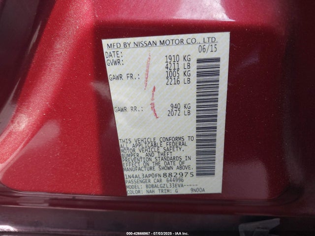 1N4AL3AP0FN882975 Nissan 2015