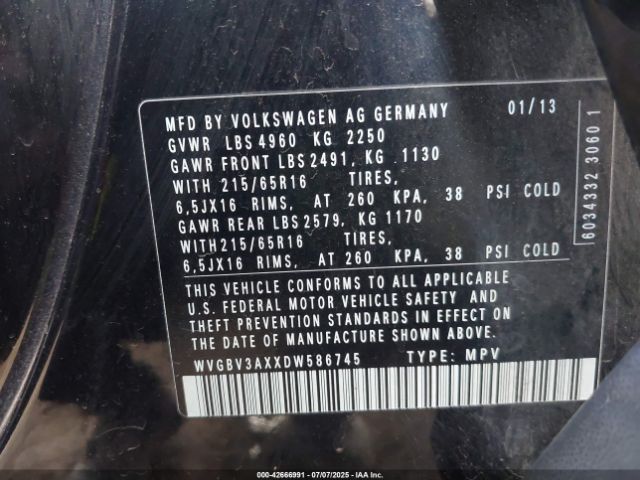 2013 VOLKSWAGEN TIGUAN WVGBV3AXXDW586745 Photo 8