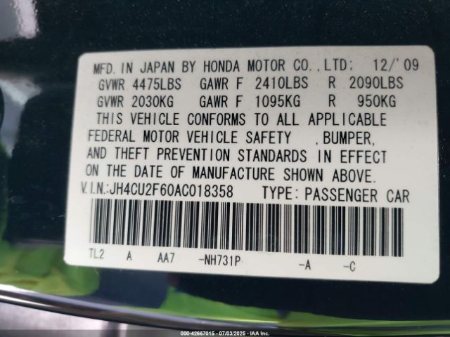 2010 ACURA TSX JH4CU2F60AC018358 Photo 8