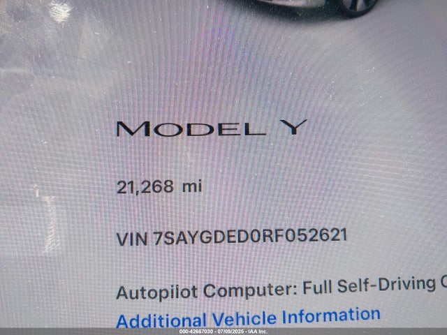 2024 TESLA MODEL Y 7SAYGDED0RF052621 Photo 6