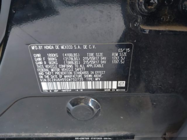 2016 HONDA HR-V 3CZRU6H55GM702735 Photo 8