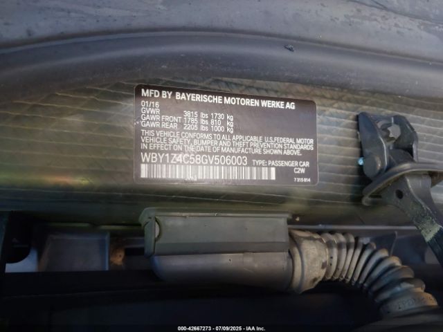 2016 BMW I3 WBY1Z4C58GV506003 Photo 8