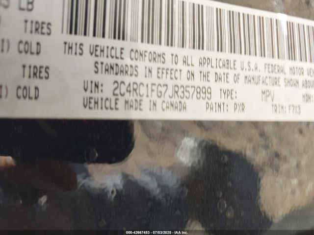 Chrysler Pacifica 2018 2C4RC1FG7JR357899 Image 9