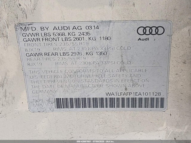 2014 AUDI Q5 WA1LFAFP1EA101128 Photo 8