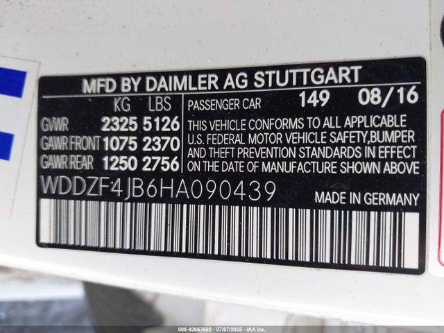 WDDZF4JB6HA090439 Mercedes-Benz m274