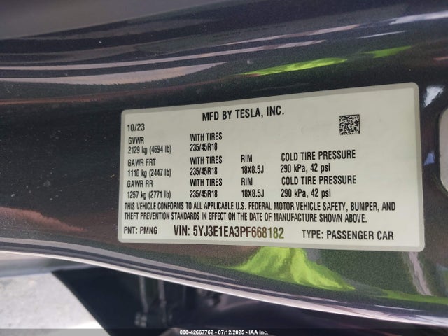 2023 TESLA MODEL 3 5YJ3E1EA3PF668182 Photo 8