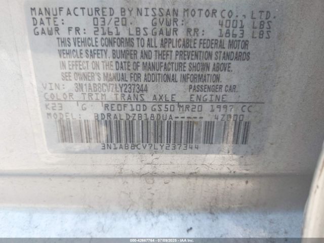 2020 NISSAN SENTRA 3N1AB8CV7LY237344 Photo 8