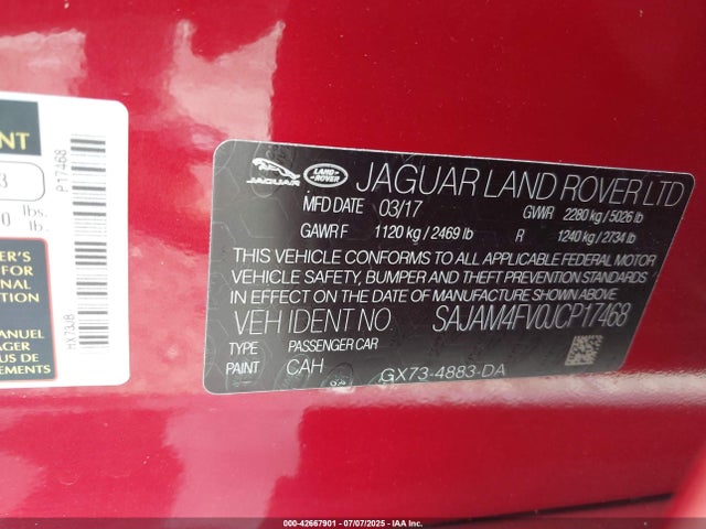 SAJAM4FV0JCP17468 Jaguar aj126