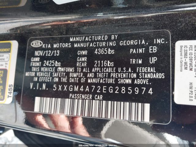 2014 KIA OPTIMA 5XXGM4A72EG285974 Photo 8