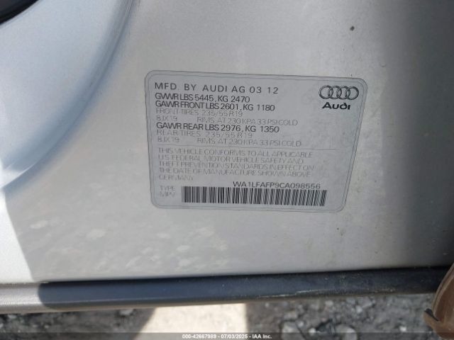 2012 AUDI Q5 WA1LFAFP9CA098556 Photo 8