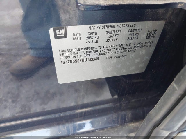 1G4ZN5SS8HU143346 Buick lgx -di: direct injection - vvt: variable valve timing - alum - gen 2